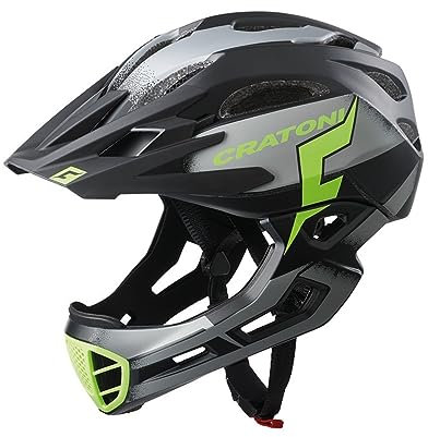 Cratoni Unisex – Erwachsene C-Maniac Helm, Black/Lime Matte, M-L (54-58 cm)