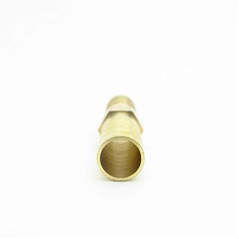 Luiho-Brass 2-Wege-Messing Barbed Rohrfitting, 4mm 5mm 6mm 8mm 10mm 12mm 14mm 16mm 19mm 25mm, Schlauchkupplung gerade, stark und robust (Color : 8mm OD Length 39mm)