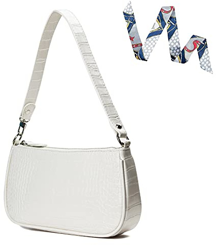 Camilife Handtasche Damen Vintage, Umhängetasche mit Schickem Krokoprägung-Druck, Kleine Umhängetasche Damen,Damen Schultertasche,Frau Vintage Shoulder Mini Bag