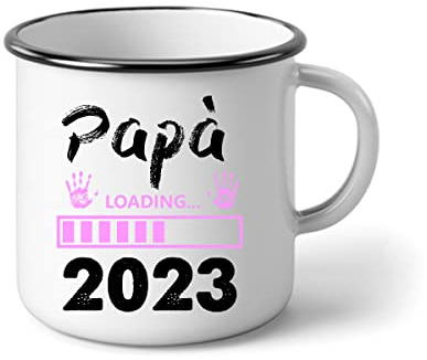 bubbleshirt Tazza in alluminio Papà Loading 2023 Festa del Papà Femminuccia Regalo Papà