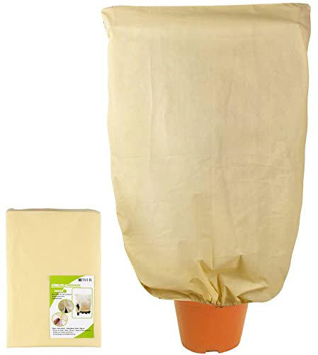 DEWUR 80 g/m², protezione invernale per piante in vaso, protezione antigelo, sacco di iuta per palme, pomodori, limone, oleandro, pianta, palma di canapa (80 x 100 cm)