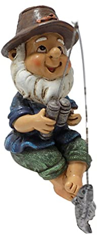 CURTT Estatua de Gnomos y Duendes de Resina para Pesca, Estatua de Elfo Enano, Adornos de Paisaje Pastoral para Decoración de Patio y Césped