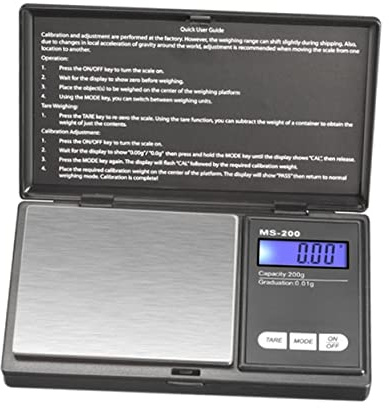 Digitale Schmuckwaage aus Edelstahl und Hartplastik 500g 0, 1g | Manuelle und Automatische Kalibrierung, Kompakt Gebaut, 2 Stück Aaa Batterien Enthalten