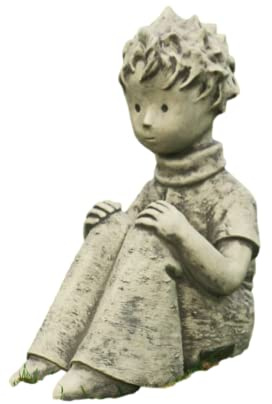 Schöner Kleiner Prinz aus Steinguss perfekt für den Garten die Terrasse oder den Vorgarten ist Frostfest Witterungsbeständig und Neu 52cm H, V-116025