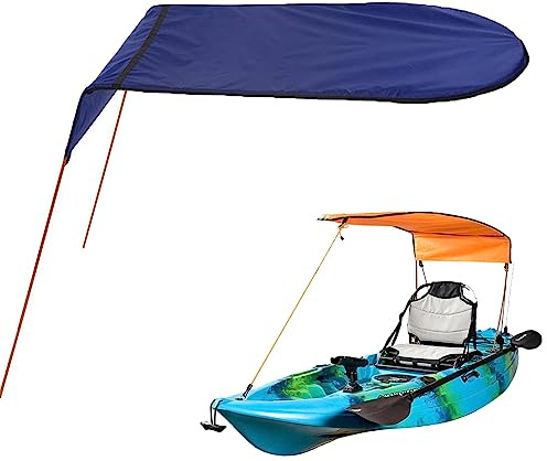 Gaderth Sun Shade Canopy for Kayak Boat Canoe, Canopy for Single Person, Waterproof Sun Shade Awning Top Cover, Universal Awning Canopy with Storage Bag for Outdoor Fishing Tricycles Royal Blue