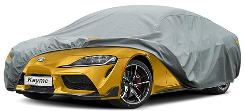 Kayme Robustes Autoabdeckung Wasserdicht Atmungsaktiv Passend für Toyota Supra (1993-2025), Vollgarage Autoplane für Regen Sonne Staub Schutz, Auto Abdeckplane Faltgarage Abdeckung(3-7 Tage liefern)