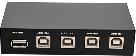 Gatuida Usb-splitter Schwarz Für Druckerfreigabe Usb-sharing Mit Eigener Taste Für Jedes Gerät Kompatibel Mit Und Pc-verbindungen