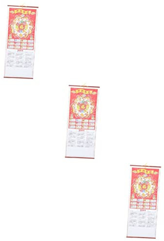 STOBOK 3stücke Traditioneller Chinesischer Wandkalender Hochwertiger Hängender Kalender Für Büro Und Zuhause Für Chinesischen Kultur Druck Kunstvolles Design Drachenjahr