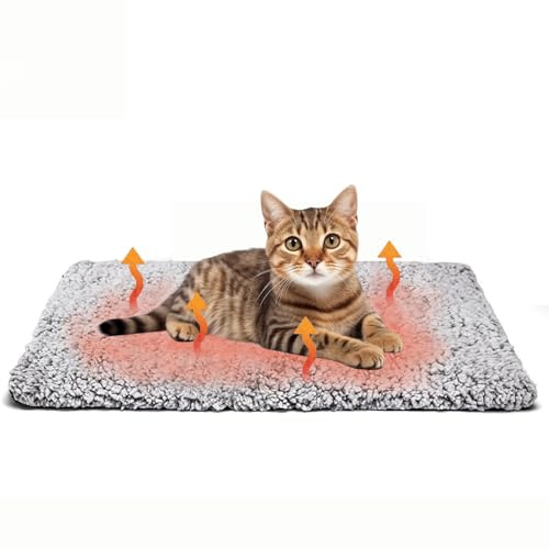 JINGTOPS Haustiere Wärmematte,Selbstheizende Decke für Hunde & Katzen,Haustiere Wärmematte Winter, Katzendecke für Katzen,Wärmedecke Hund,Katzenhaus Outdoor, Ohne Strom,rutschfeste,Warme (S 50x40 cm)