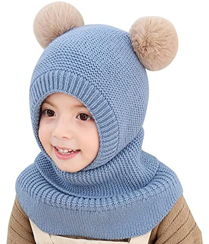 Kinder Wintermütze Schals Ohrenklappe Jungen Mädchen 2 In 1 Kleinkinder Beanie Kinderschal Winter Mädchen Strick Mützen Und Schal Kleinkind Schal Mütze 2-6 Jahre