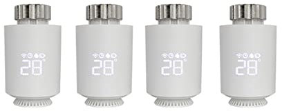 ZTZBFGM Zigbee Smart Home Heizkörperthermostat Mit 3 Adapter WLAN Digitaler Thermostat TRV Zentralheizungssystem Zubehör,Für Tuya Und Alexa,Google Home,4 stücke
