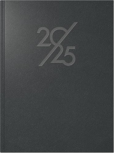 rido/idé Buchkalender Modell Mentor (2025), 1 Seite = 1 Tag, A5, 352 Seiten, Kunstleder-Einband Prestige, schwarz