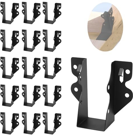 16 Pcs 2x4 Joist Hanger, Black Powder-Coated for Rafter Hurricane Ties Joist Hangers, Tie Brackets for Floor Deck and Ceiling Trusses