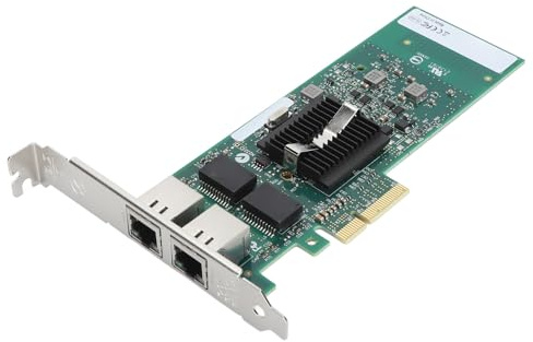 Tarjeta de Red PCIE, Tarjeta de Red Gigabit PCIE X4 de Doble Puerto para Chip Intel 82576GB/EB Adaptador LAN Ethernet PCI Express de 10/100/1000Mbps con 4 Indicadores LED