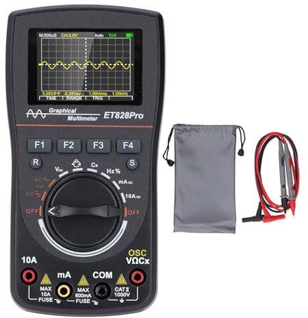 Osciloscopio y Multímetro Digital 2 en 1, 50Msp, 10MHz, Ancho de Banda Analógico, Pantalla de 2,4 Pulgadas, Multímetro de Osciloscopio Portátil