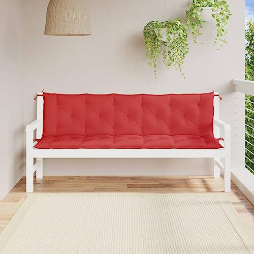 ShGaxin Gartenbank-Auflagen 2 STK. Rot 180x50x7 cm Oxford-Gewebe, Terrassenmöbel, Wetterfeste Bank, Outdoor Bank, Parkbank, Garten Banken, Deko Bank, Gartenmöbel - 361722
