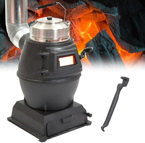 Réchauds de Camping, Poele a Bois, Réchaud De Tente, Poêle de Camping Polyvalent, Mini Poêle à Charbon avec fenêtre de Vue, Portable Poêle de Camping Polyvalent
