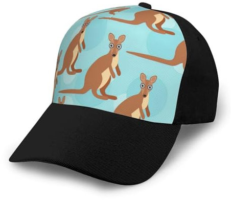 Lustiger Baseballhut für Känguru Zoo Spleißung mit gebogener Krempe Lkw-Hut Fahrerhut Papa-Hut Fischerhut Täglicher Tragen Schwarz Einheitsgröße Schwarz Gr, Schwarz , One size