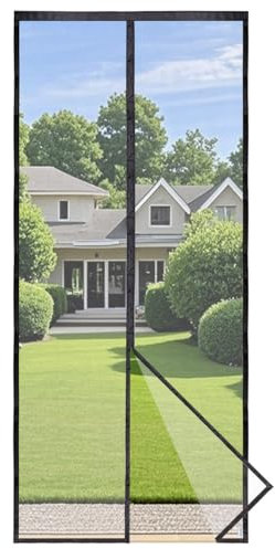 Apalus Prime Fliegengitter Tür, Magnet Insektenschutz Balkontür 90x200cm, Lichtdurchlässig, Reißfest, Wetterfest, Langlebig, Stärkere Magneten als beim Klassik, 3.8cm Klettband Oben, Nicht Kürzbar