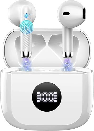 Cuffie Bluetooth Auricolari Bluetooth 5.4, Cuffie Wireless con 4 ENC Cancellazione Rumore Mic, Cuffie in Ear 40 Ore di Riproduzione, Cuffie Senza Filo HiFi Stereo IP7 Impermeabili per iOS & Android