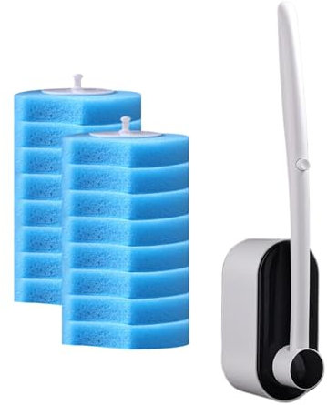 Kit de nettoyage pour cuvette de toilette, brosse de nettoyage pour toilettes, brosse de nettoyage, tampons de nettoyage de toilettes, kit de récurage de salle de bain, nettoyant pour accumulation de