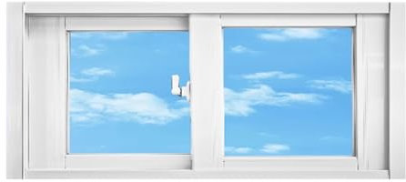 Fenêtre coulissante horizontale blanche pour sous-sol, salle de bain, garages et restaurant, fenêtre de toit de cuisine, fenêtre de remplacement pour ventilation encastrée, abri de jardin, 103 x 45 cm