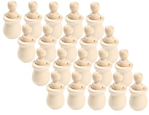 LALAFINA 20stücke Unfertige Holz Steckpuppen Diy Blank Unlackiert Peg Menschen Für Junge Mädchen Kunst Handwerk Liefert