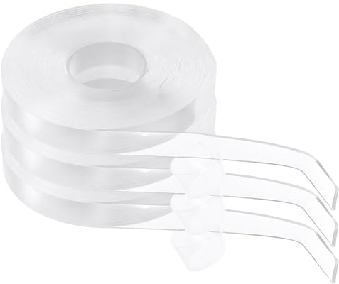 QUARKZMAN 3pz Nastro Biadesivo Nano Doppio Lato 500cm x 1.5cm x 2mm Nastro di Montaggio Trasparente Rimovibile Lavabile Impermeabile Strisce Adesive per Appendere Quadri su Pareti Tappeti