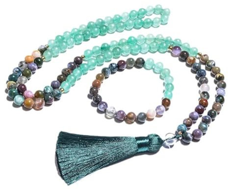 divuukyi Stein-Armband, Stein-Armband, Stein-Halskette, Perlenarmband, Handgelenkschmuck, Party-Accessoire, geeignet für tägliche Outfits, Indischer Achat