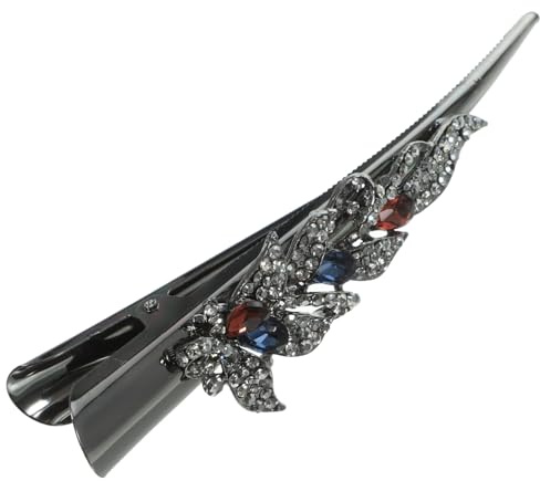 Healeved Haarspange Entenschnabel Großzügig Metall Strassbesetzt Damen Vintage Retro Party Schmuckclip