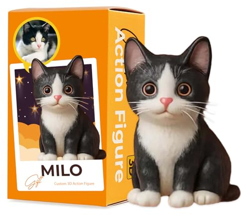 Personalisierte Geschenke für Haustier Hund Katze, 3D Figur Personalisiert, kreative geschenke für Geburtstag Weihnachten Jahrestag Mini Mich Figuren aus Ultra HD Harz für Hundeliebhaber Hundebesitzer