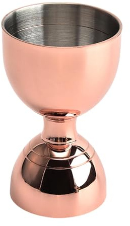 Milageto Bicchiere da cocktail Jigger, attrezzo da bar, 30 ml, 60 ml, altezza 8,7 cm, in acciaio inossidabile, per feste, casa, Oro