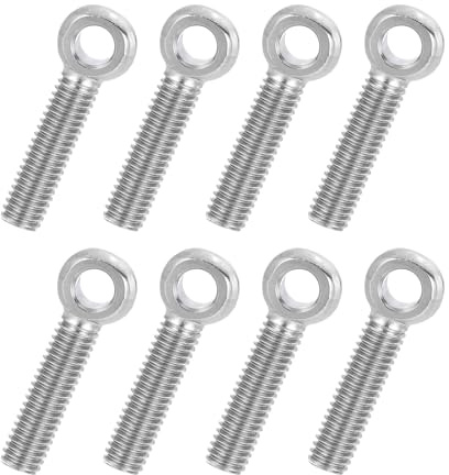 PATIKIL 8 Pcs Tornillo De Ojo Giratorio Con Hombro M6x30mm Color Plateado
