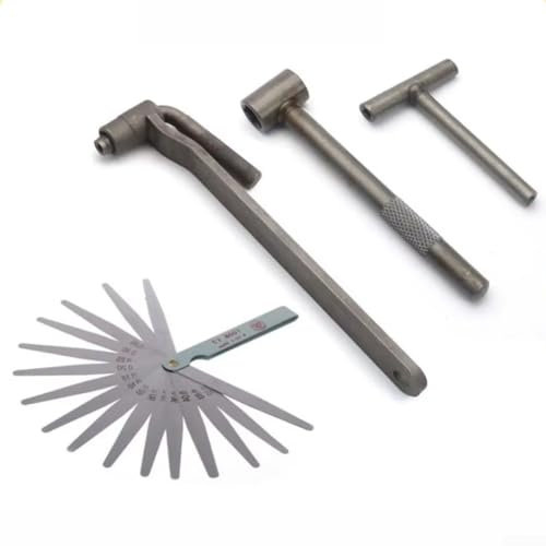 Set di strumenti di regolazione della valvola, strumento di regolazione della valvola del motore del motociclo con chiavi a T e spessimetro a 17 lame per la manutenzione del motore della moto (C)