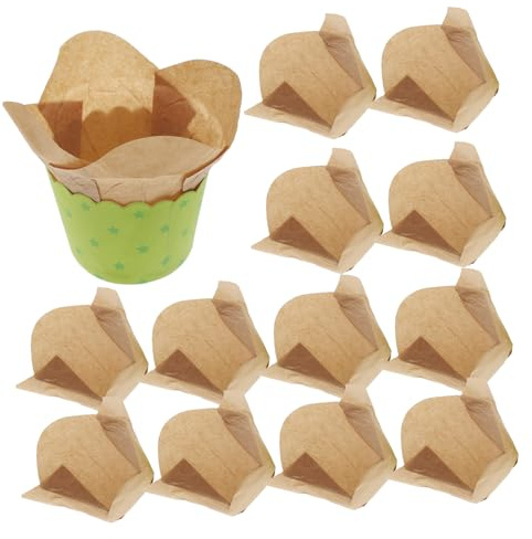 LOLIPPYY 100 Piezas Moldes Para Hornear Lotus Moldes Para Cupcakes Medianos Soportes Para Hornear Resistentes Grasa
