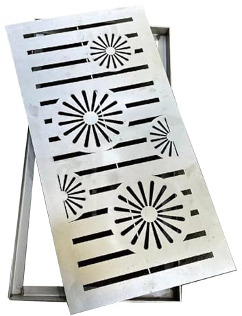 Rejilla de drenaje cuadrada de acero inoxidable y marco para calles, calzadas, cocinas, estacionamientos, diseño de 20 x 30 cm