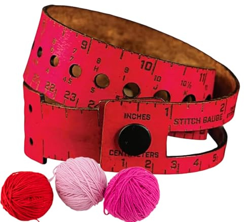Metrisches Nähband, Nähzubehör mit Lederlineal – Werkzeug zum Messen der Größe von Haken | Zum Stricken, Häkeln, Sticken, Basteln, Weben und