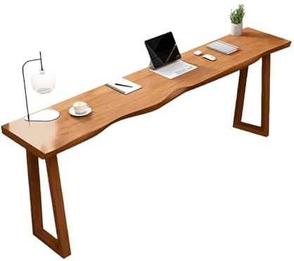Massivt trä Bondgård Bar höjd bord, Industriellt Rektangulär Räknare Matbord, Smal soffa eller entréstrand för kök, vardagsrum, Enkel montering(L100*W45*H105cm)
