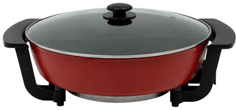 Poêles à frire, mijoteuse électrique 6L, wok électrique 1360 W - Cinq niveaux de réglage de la température - Casserole électrique convient aux réunions de famille, aux restaurants, aux appartements