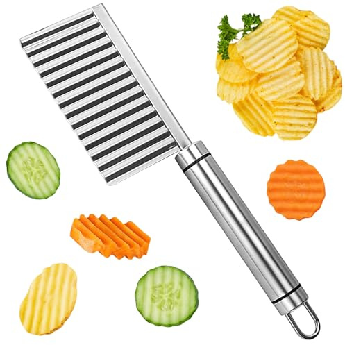 Simsky Wellenschneidwerkzeug für Pommes, Obst & Gemüse, Manuelles Wellenmesser, als Pommesschneider für Gemüse, Butter und Obst, praktisches Wellenschneidwerkzeug