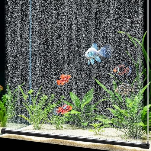 hygger Quiet Aquarium Bubble Curtain Wall, Air Stone Bubble Bar with Fittings, High Oxygen Diffusion Bubbler Decoration for Fresh & Saltwater Aquariums (29.5 Inch, 1 Pack)