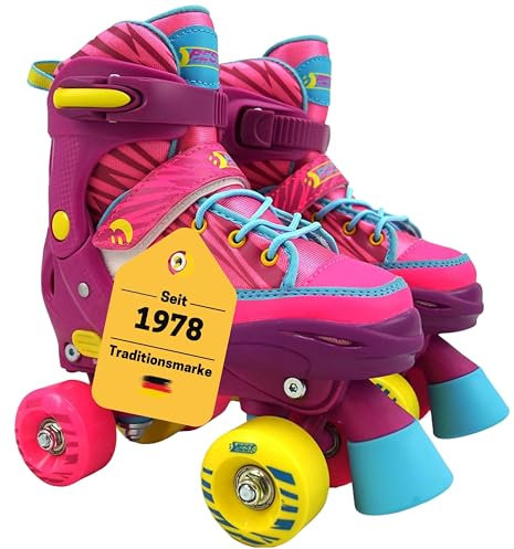 Best Sporting Kinder Rollschuhe Mädchen 28-31 | Rollschuhe Mädchen verstellbar in pink, Größe verstellbar mit ABEC 7 Carbon Kugellagern | Schuhe mit Rollen für Mädchen | Rollschuhe Kinder