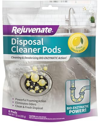 Rejuvenate Disposer and Pipe Cleaner, Lemon Scent, 6 Pods, 7.1 oz (201g)