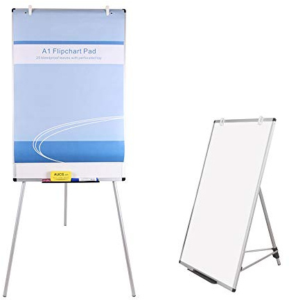 VIZ-PRO Light Melamine Tripod Whiteboard/Flipchart Easel, 2 Pack, 90 x 60 cm