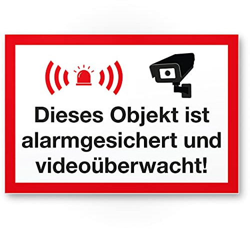 Objektalarm säkerhet/videoövervakning plastskylt – varning/varning videoövervakning – varningsmeddelande/varningsskylt