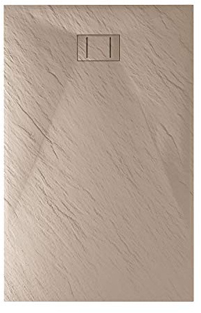 Duschwanne 160x80x2,6 CM Rechteckig Taubengrau Stein-Effekt Mod. Blend
