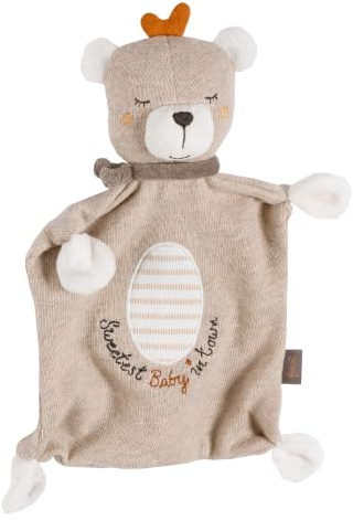 Fehn Schmusetuch Teddy Baby – Spielkamerad, Einschlafhilfe & Schnuffeltuch | Stofftier mit Teddy-Köpfchen zum Greifen, Fühlen und Knuddeln – für Babys und Kleinkinder ab 0 Monaten