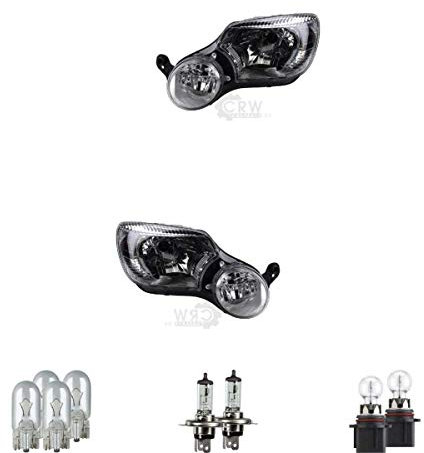 Halogen Scheinwerfer HauptScheinwerfer Set H4 für Yeti inklusive OSRAM Lampen ohne Steckdose Glühlampe mit Stellmotor LWR