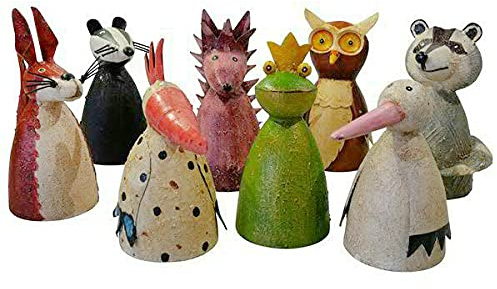 Taburete de valla set de ahorro – taburete de poste/valla figura de metal – Decoración de jardín – Figuras de animales / figuras de jardín (animales de granja – 8 unidades)