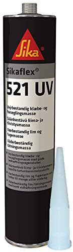 SIKA - Vielseitige Klebstoff- und Fugenmasse - Sikaflex-521 UV hellgrau - Für den Innen- und Außenbereich - Auf den meisten Oberflächen haftet - Feuchtigkeitshärtend - 300 ml